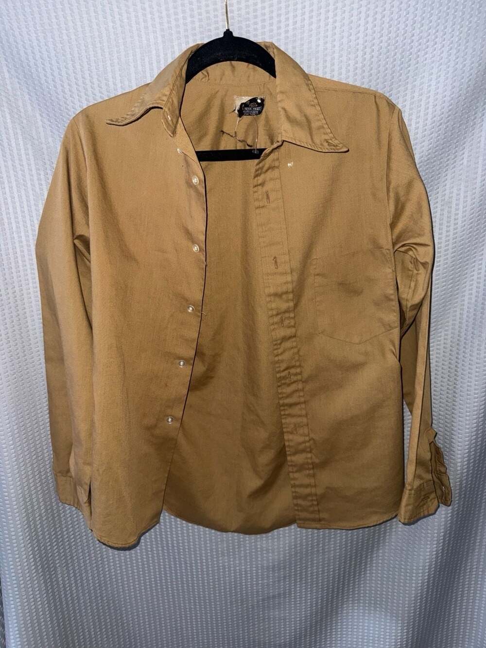 Vintage 1970s J.C. Penney Penn-Prest Prep Solid Bronze Button-Down Shirt